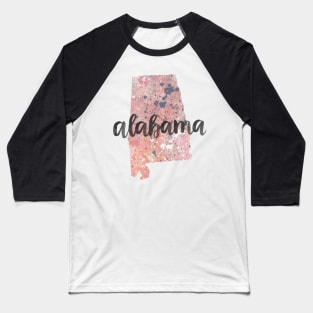 alabama - calligraphy and abstract state Baseball T-Shirt